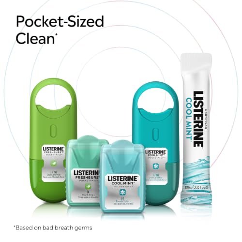 Listerine Pocketmist Oral Care Mist, Cool Mint, 0.26 fl. oz/7.7 mL x 2 - Image 14