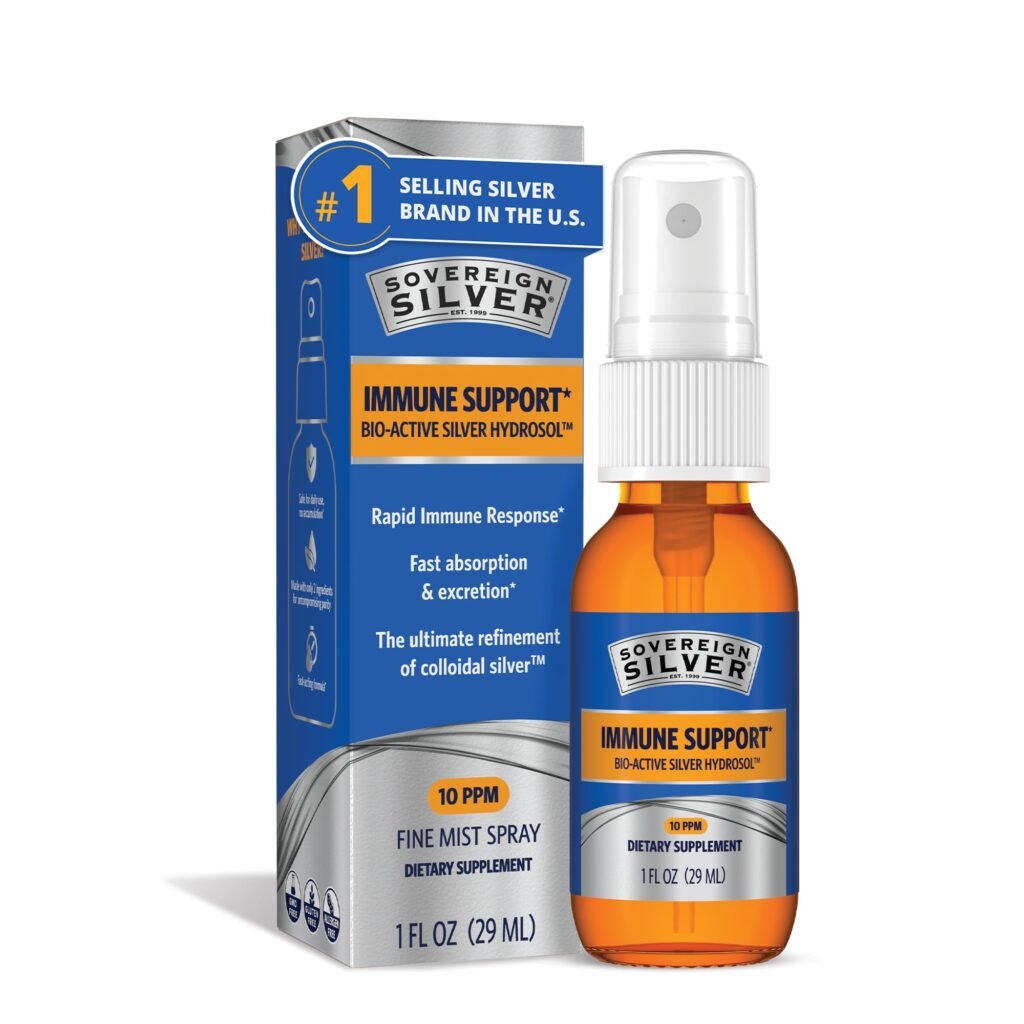 Sovereign Silver Immune Support, Colloidal Silver, Fine Mist Spray, 1 fl oz