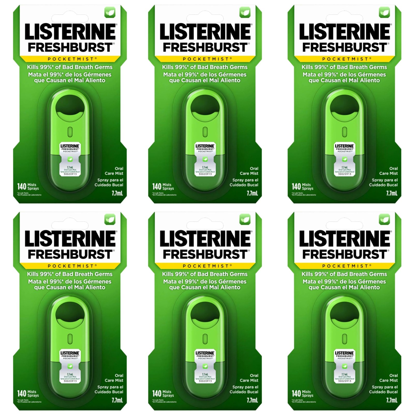 Listerine Pocketmist Oral Care Mist, Cool Mint, 0.26 fl. oz/7.7 mL x 2 - Image 22
