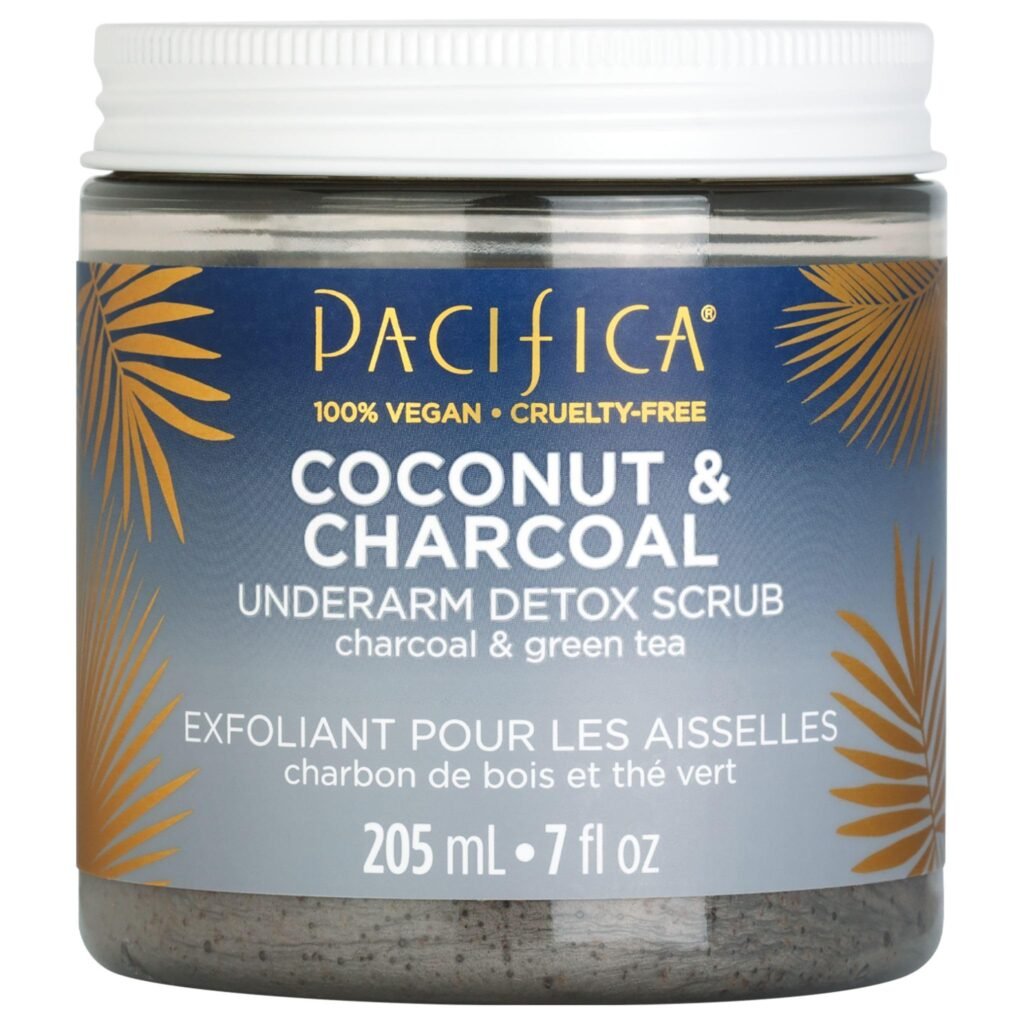 Pacifica Underarm Body Scrub - Armpit Detox Coconut & Charcoal Deodorant– Exfoliating & Nourishing for Natural Deodorant Users – Aluminum-Free & Safe for Sensitive Skin, Vegan & Cruelty-Free, 7 fl oz