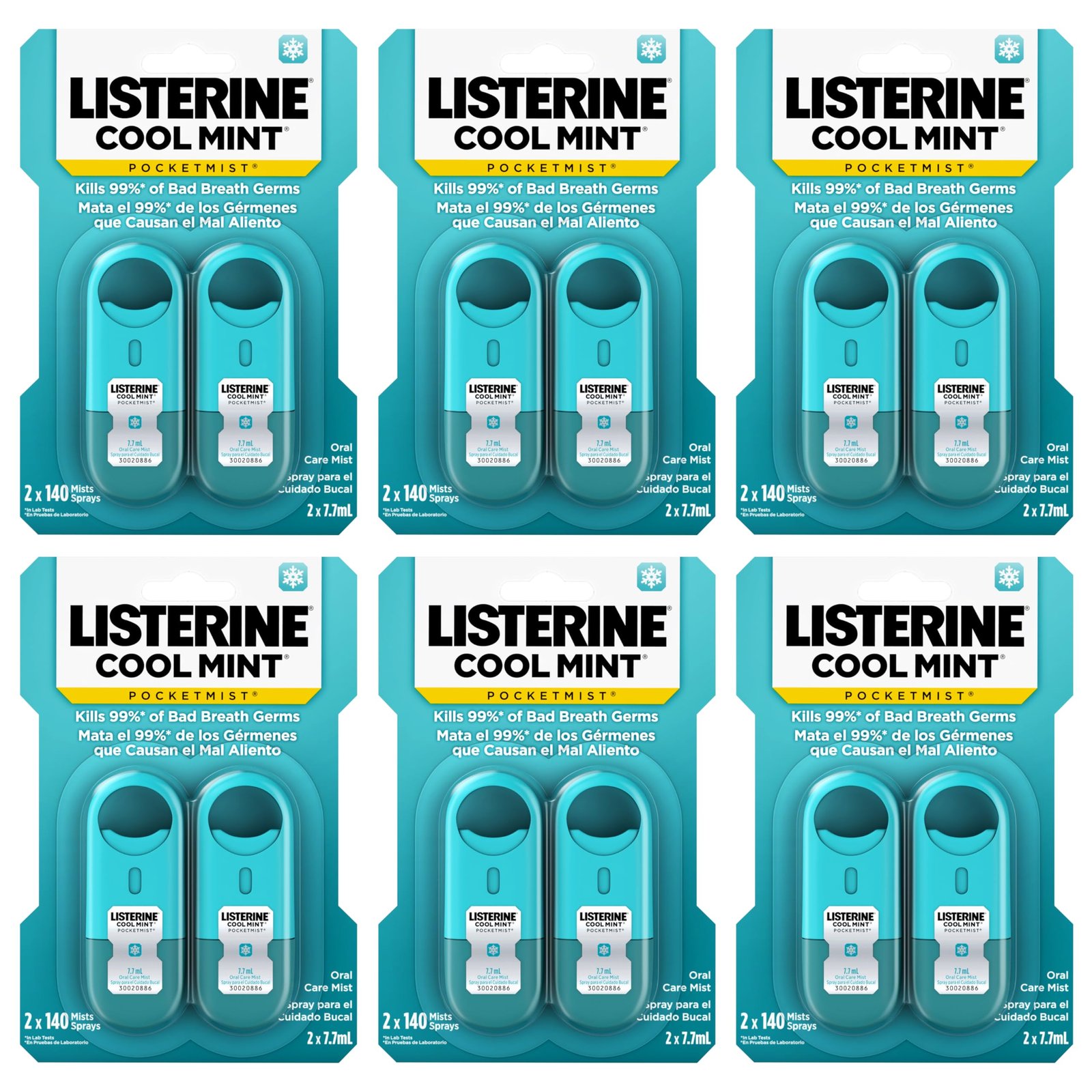 Listerine Pocketmist Oral Care Mist, Cool Mint, 0.26 fl. oz/7.7 mL x 2 - Image 18